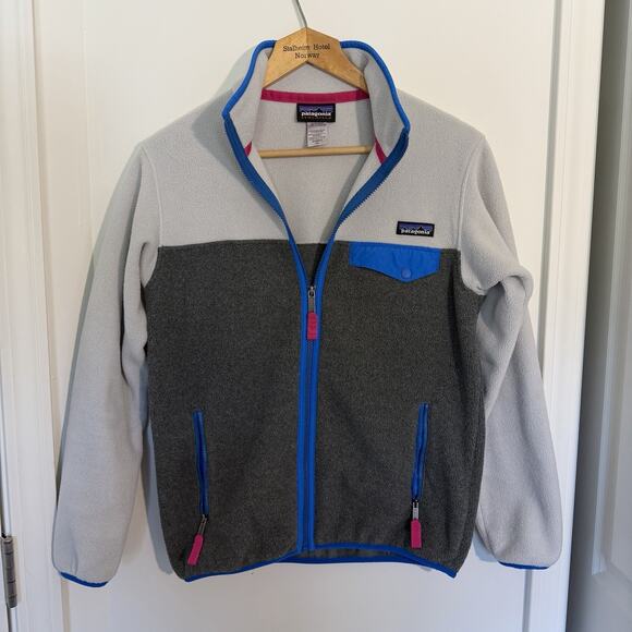 Patagonia Synchilla Fleece Jacket Womens XS Gray Blue Full Zip Retro Outdoors - Picture 1 of 10